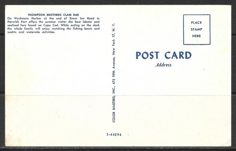 Massachusetts, Cape Cod - Thompson Brothers Clam Bar - [MA-671]