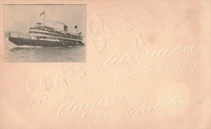 C.1901-07 Whaleback Steamer Christopher Columbus Chicago Milwaukee Ship 10C1-288