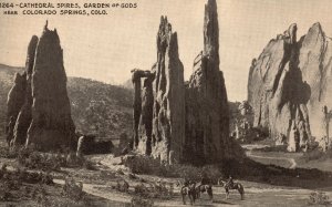 Vintage Postcard Cathedral Spires Garden Of Gods Near Colorado Springs Colorado