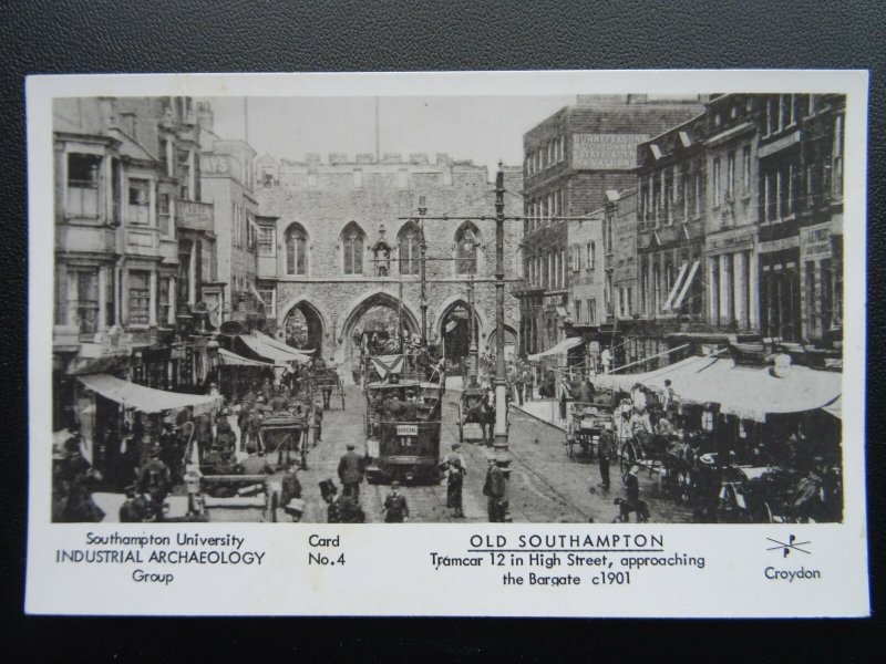 SOUTHAMPTON Tramcar 12 in High Street Bargate c1901 RP Postcard by Pamlin Repro