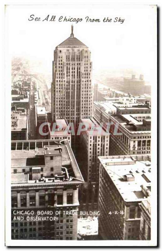 Postcard Old Chicago Board Of Trade Building And Observatory