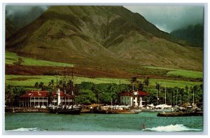 Maui Hawaii HI Postcard Picturesque Boat Harbor Whaling Center c1960's Vintage