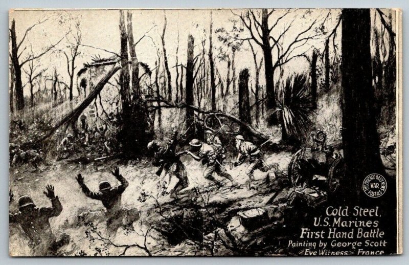 WW1 Cold Steel United States Marine Corp. USMC France First Hand Battle Postcard