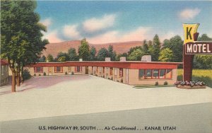 Postcard 1940s Kanab Utah K Motel roadside occupation Smith 24-6055