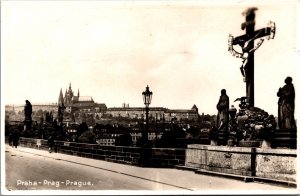 Czech Republic Prague The Cross With Hebrew Letters Praha RPPC 09.77