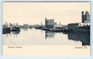 STOCKTON, California CA~ STOCKTON CHANNEL c1900s UDB San Joaquin County Postcard