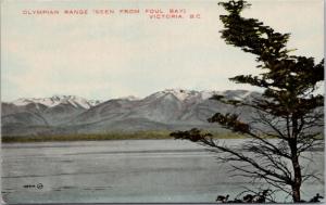 Olympian Range WA from Foul Bay Victoria BC Unused Vintage Postcard D39