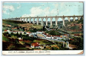 c1910 View of Águas Livres Aqueduct Lisbon Portugal Antique Posted Postcard