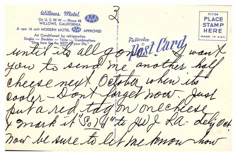 Postcard MOTEL SCENE Willows California CA AU7562