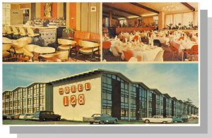 Dedham, Massachusetts/MA Postcard, Hotel 128, Route1 & 128, 1950's?