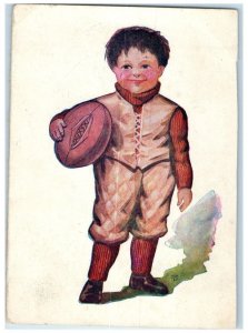 c1905 Little Boy Rugby Football Ball Sports Unposted Antique Postcard
