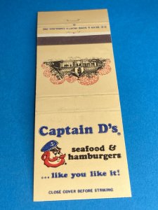 Vintage Matchbook Cover Captain D’s Seafood & Hamburgers MB159