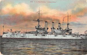 US Battleship Connecticut Military Antique Postcard J50048