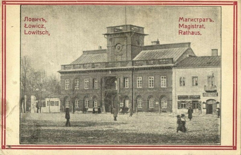 poland, ŁOWICZ LOWITSCH, Rathaus, Town Hall (1915) Postcard