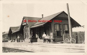 Depot, Pennsylvania, Cornwall, RPPC, Railroad Station & Post Office, 1950s