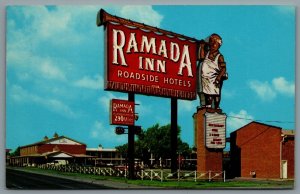 Postcard Amarillo TX c1964 Ramada Inn Roadside Hotels Route 60 & Route 66