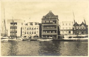 curacao, N.W.I., WILLEMSTAD, Waterfront, Horn Line 1930s Spritzer RPPC Postcard