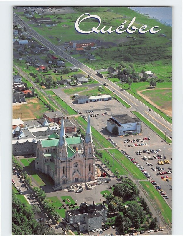 Postcard Sainte-Anne-de-Beaupré Basilica, aerial view, Canada