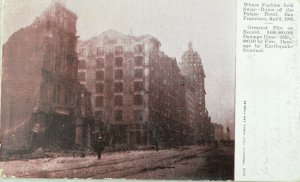 C.1906 San Francisco Earthquake Palace Hotel Postcard P97