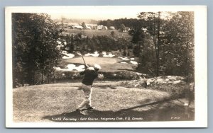 SEIGNIORY GOLF CLUB CANADA SIXTH FAIRWAY VINTAGE REAL PHOTO POSTCARD RPPC