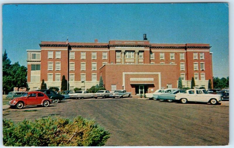 McPHERSON, Kansas  KS    McPHERSON COUNTY HOSPITAL 1960s Cars~VW Bug Postcard