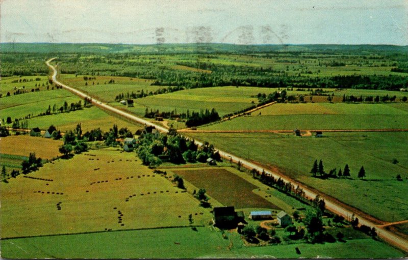 Canada Prince Edward Island Aerial View Of Trans Canada Highway At Clyde Rive...