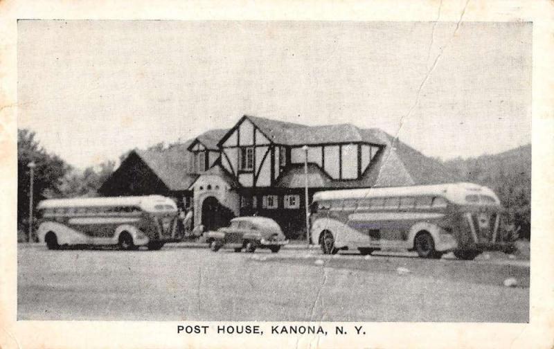 Kanona New York Post House Exterior Buses Antique Postcard K23580