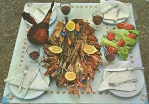 Spanish Sea Food Plate Of Dead Fish Zaragoza Postcard