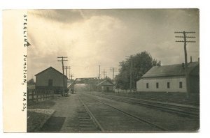 Sterling Junction MA Railroad Station Train Depot RPPC Real Photo Postcard