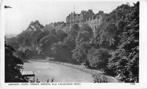 uk12436 aberdeen union terrace gardens and caledonian hotel real photo uk