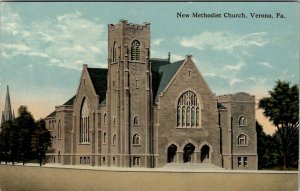 Verona Pennsylvania New Methodist Church c1910 Postcard T16