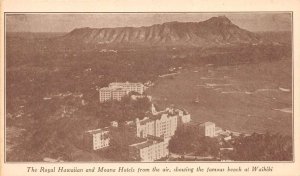 Honolulu Hawaii Royal Hawaiian and Moana Hotels Waikki Beach Postcard AA68392