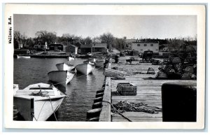 1967 Motorboat Landing River View Wallace Nova Scotia Canada RPPC Photo Postcard