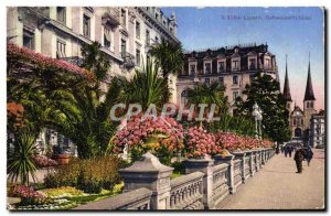 Old Postcard Luzern Schweizerhofquai