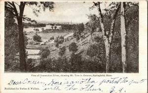 View of Connecticut River, Mt. Tom, Springfield MA UDB Vintage Postcard N25
