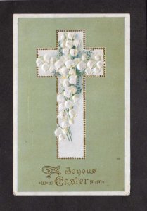 A Joyous Easter Greetings Cross Flowers 1911 Postcard