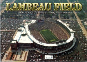 VINTAGE CONTINENTAL SIZE POSTCARD AERIAL VIEW OF LAMBEAU FIELD GREEN BAY PACKERS
