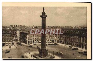 Postcard Old Paris while strolling Place Vendome Column and