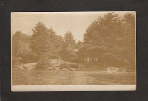 ME Square Lake ? Maine Camp Real Photo RPPC RP Postcard RPO Postmark