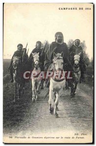 Postcard Old Army Patrol Goumiers Algerians on the road to Furnes