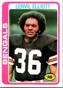 1978 Topps Football Card Lenvil Elliott Cincinnati Bengals sk7045