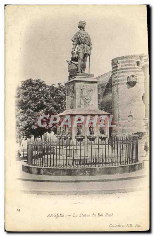 Old Postcard Angers The Statue of King Rene