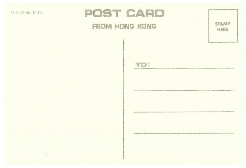 Hong Kong Bank at Night w Sunset City View Postcard