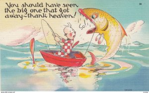 Exaggeration Fishing Comic Postcard , 30-40s : #2
