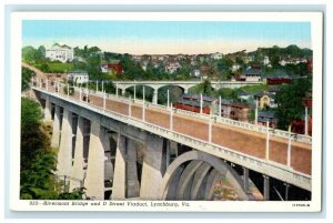 c1920's Rivermont Bridge And D Street Viaduct Lynchburg Virginia VA Postcard 