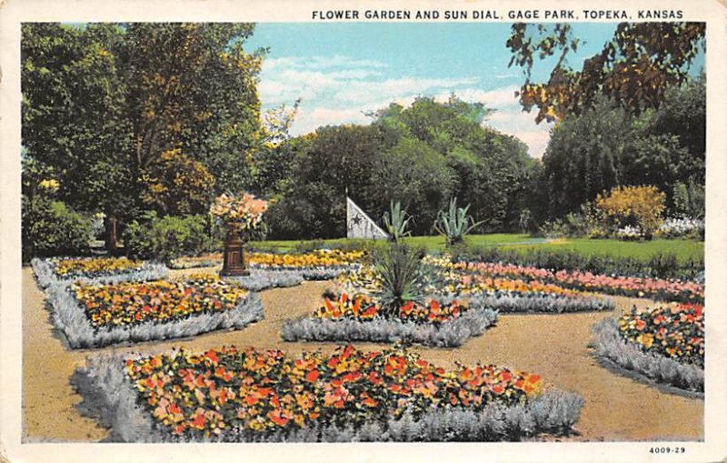 Flower garden and sundial Gage Park Topeka Kansas