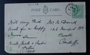 Isle of Wight COWES WEEK King Edward Steering Boat Going Aboard c1909 Postcard