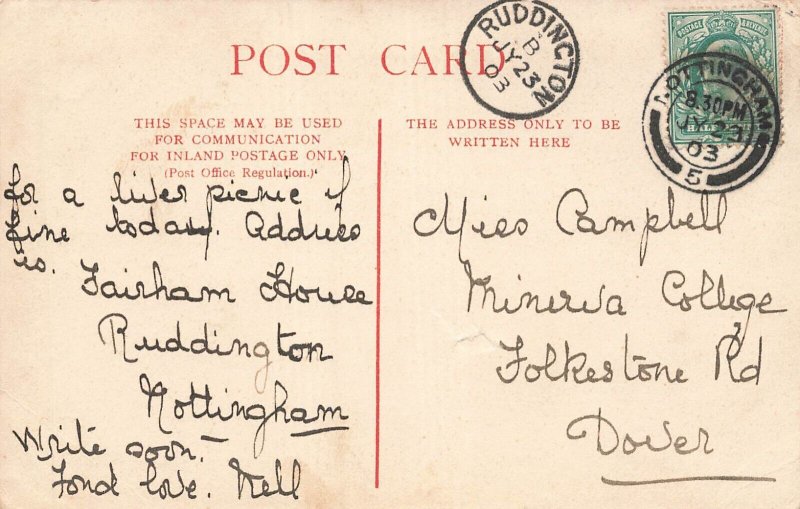 NOTTINGHAM ENGLAND~TRENT BRIDGE BOULEVARD-LANDING STAGE~1903 PHOTO POSTCARD