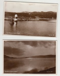 P2489, 2 different RPPC the narrows & evening kyles of bute scotland