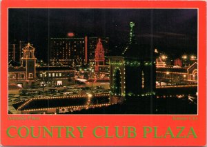 Postcard MO Kansas City - Country Club Plaza - Alameda Plaza christmas lights